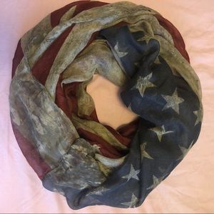 Vintage American flag infinity scarf